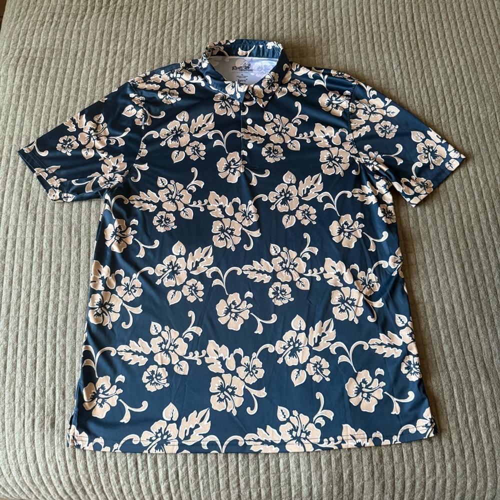 Floral Blue and Cream Men's Shirt